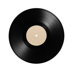 Obraz premium Single vinyl record on a transparent background. Music. Analog recording. Retro sound.
