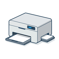 Flat Mockup of Printer