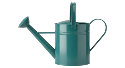 Teal watering can for gardening and plant care isolated PNG with Transparent Background