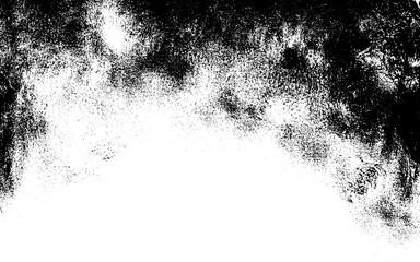 Distressed overlay dirty concrete grunge background. Abstract monochrome background. Black and white texture pattern with ink spots, cracks, stains. for printing and design