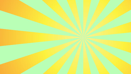Bright sunburst background with green and yellow rays emanating from center