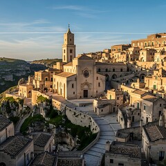 Obraz premium Italian Hilltop Town Scenic View.