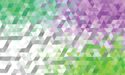 Cool and fresh geometric low poly background with green and purple gradient