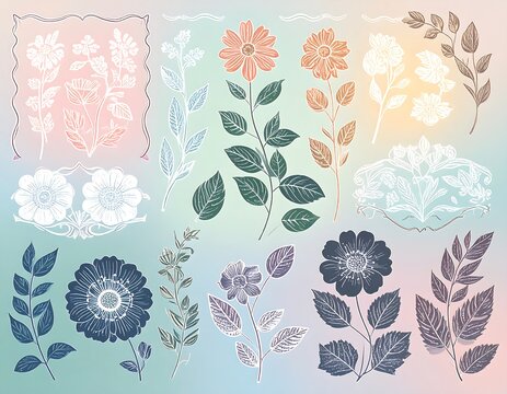 Floral graphic design collection