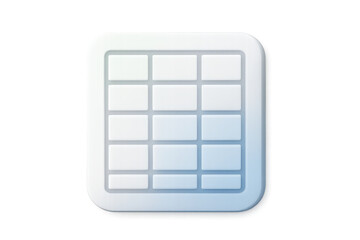 Sleek data table grid icon isolated on transparent background, modern UI element.