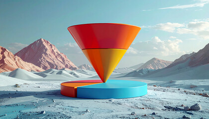 Funnel 3 parts on transparent background
2