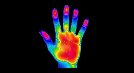 Obraz premium Thermal Image of a Hand.