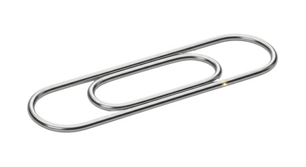 Metal paper clip close-up isolated PNG with Transparent Background