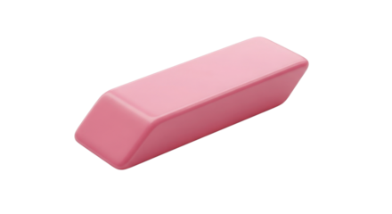 Pink eraser isolated PNG with Transparent Background