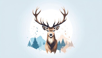 Deer in winter wonderland