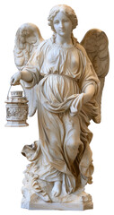 PNG Elegant angel statue holding lantern