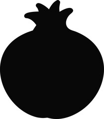 pomegranate icon clip art black silhouette