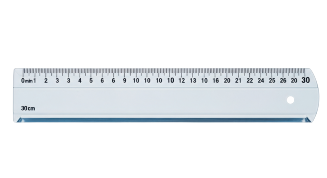 30cm ruler for measurement isolated PNG with Transparent Background