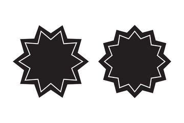 
Bahai star. Black linear Baha'i symbols set. nine pointed star bahai symbol set. Religious symbol of Bahaism. Vector illustration.
