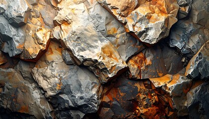 Close-up view of rough stone texture