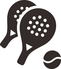 tennis paddle and ball