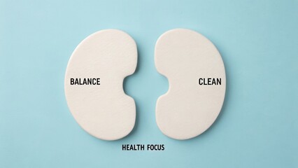 Symmetrical Kidney-Shaped Cutouts on a Soft Blue Background