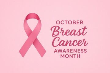 Breast Cancer Awareness October Design with Pink Ribbon, Floral Elements and Health Support for Women Generative AI