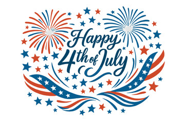Independence Day celebration 4th of July USA patriotism firework stars and stripes vector illustration patriotic holiday design red blue white