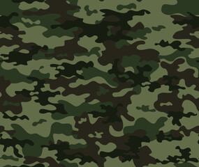 
Dark camouflage green background, army woodland design, fashionable hunting print