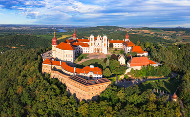 Austrian travel and landmarks. Benedictine Abbey Gottweig - masterpiece of Baroque architecture. monastery near Krems in Lower Austria in Wachau valley.