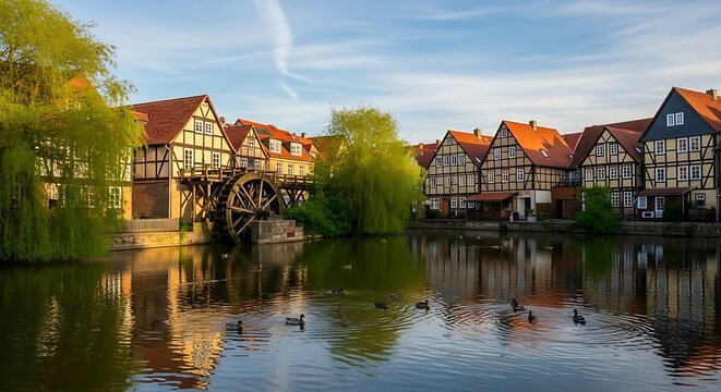 Charming European Town by the Water.
