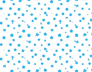 Delicate blue flower pattern on white