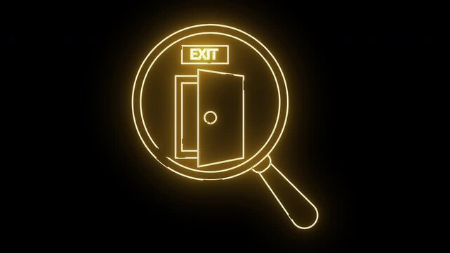 magnifying glass icon and exit door icon