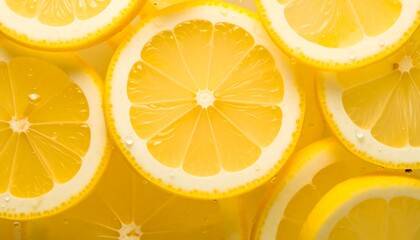 Close-up view of sliced lemons