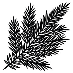 Naklejka premium evergreen branch vector icon