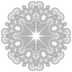 Black and white intricate floral mandala design pattern
