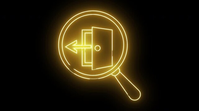 magnifying glass icon and exit icon