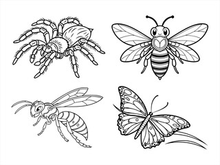 coloring page line art the butterfly black vector bundle