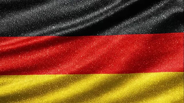 Glittering Germany Flag Wallpaper - A close-up of the German flag with a glitter effect. The flag is video with shimmering black, red, and gold colors.