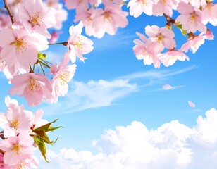 Delicate cherry blossoms against a vibrant blue sky (1)