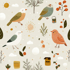 A light winter pattern consisting of attributes of the spring holiday