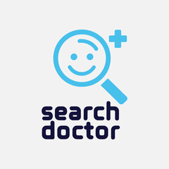 Health doctor search logo design inspiration
