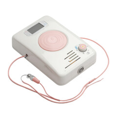 Fototapeta premium Portable device for monitoring health with earphones and display screen for easy use and tracking