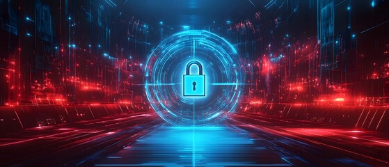 Futuristic digital security concept artwork.