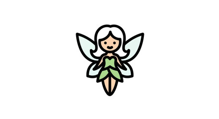 Adorable fairy with wings charming winged creature with a sweet smile and a delicate dress © waqar Khan