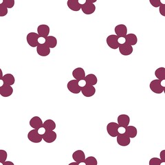 seamless pattern with burgundy flowers 