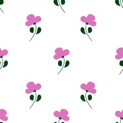 seamless pattern with pink flowers 