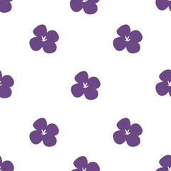 seamless floral pattern with purple flowers 