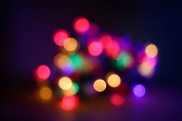 Fototapeta premium Vibrant bokeh lights create a magical, festive atmosphere perfect for holiday celebrations, parties, or adding a touch of wonder to any design project.