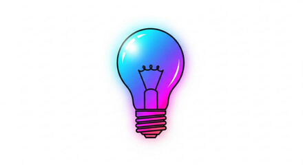 A colorful light bulb, , representing idea, innovation, creativity, and inspiration for business and personal growth