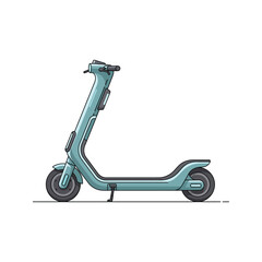 Modern electric scooter with sleek design and clean lines on a white background