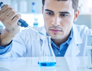 Focused scientist conducting a lab experiment