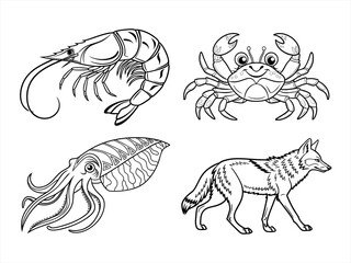 coloring page line art the fish black vector bundle