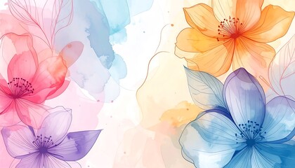 Delicate floral design with watercolor effects