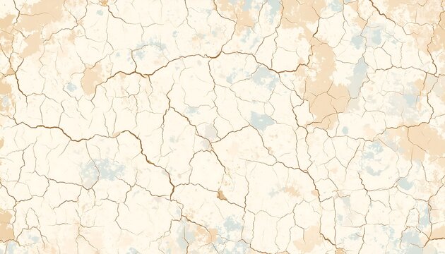 A detailed, textured digital illustration displaying an abstract, crackled surface, beige with subtle blue-green and sandy-brown accents - Powered by Adobe